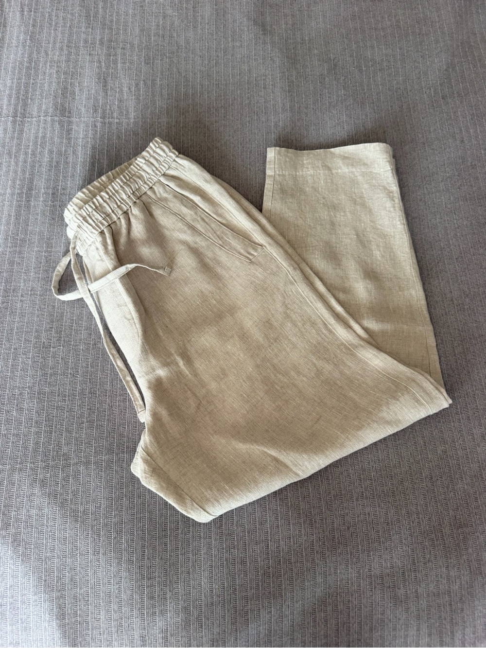 Zara Beige Linen relaxed fit pants - Picture 5 of 13